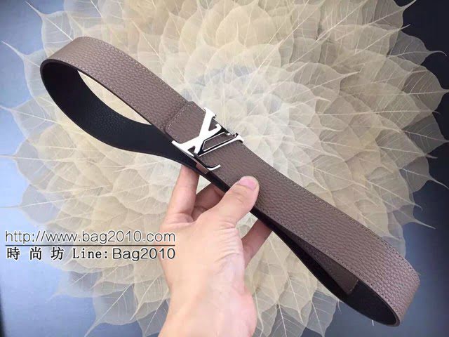 LV新款男士皮帶 路易威登荔枝紋精品腰帶  jjp2240